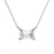 East West Emerald Cut Moissanite Solitaire Necklace