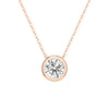 1 CT. Round Cut Moissanite Bezel Set Pendant Necklace
