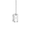 Emerald Cut Pavé Moissanite Halo Pendant Necklace