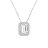 Emerald Cut Pavé Moissanite Halo Pendant Necklace