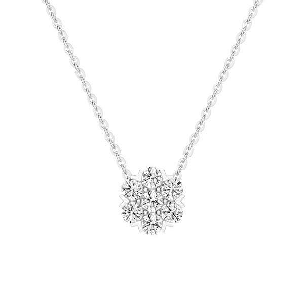 Classic Cluster Flower Moissanite Necklace