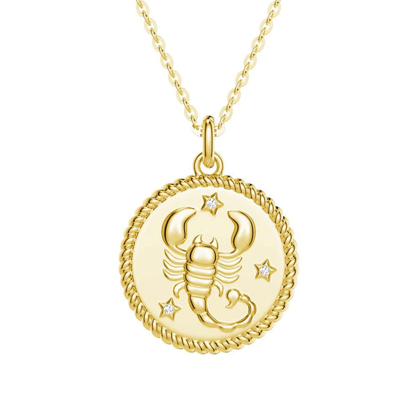 Scorpio Constellation Lab Grown Diamond Birthstone Pendant Necklace