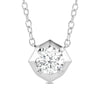 Hexagonal Lab Grown Diamond Solitaire Pendant Necklace