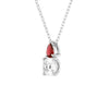 Toi Et Moi Ruby and Cushion Cut Lab Grown Diamond Pendant Necklace