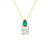 Toi Et Moi Emerald and Cushion Cut Lab Grown Diamond Pendant Necklace