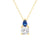 Toi Et Moi Sapphire and Cushion Cut Lab Grown Diamond Pendant Necklace