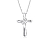Modern Cross Necklace Pendant with Lab Grown Diamond Accents