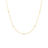 Bezel Set Delicate Beaded Chain Necklace