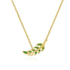 Couture Botanical Foliage Lab Grown Emerald Necklace