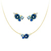 Ocean Breeze Cluster Necklace And Earrings Set