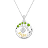 Custom Birthstone "Mom Forever" Tree of Life Necklace with Heart Pendant