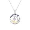 Custom Birthstone "Mom Forever" Tree of Life Necklace with Heart Pendant