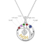 Custom Birthstone "Mom Forever" Tree of Life Necklace with Heart Pendant