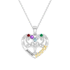 Custom Birthstone Heart Tree Necklace – "Forever MAMA" Pendant