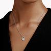 Love Lock Heart Solitaire Moissanite Pendant Necklace