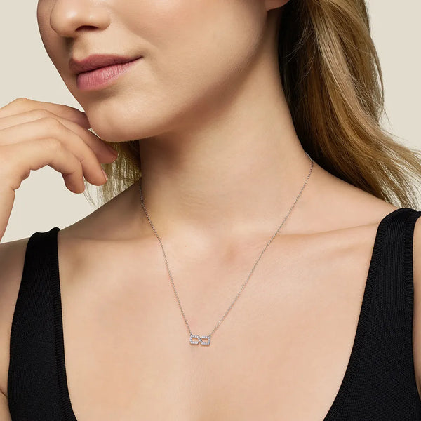 Infinity Pave Moissanite Pendant Necklace