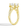 Halo Princess Cut Moissanite Engagement Ring With Split Band