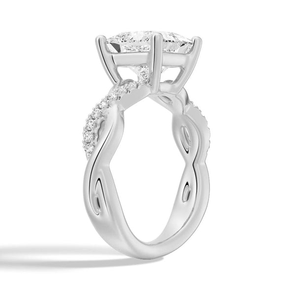 Twisted Band Princess Cut Moissanite Engagement Ring