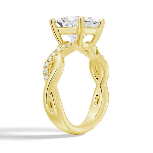 Twisted Band Princess Cut Moissanite Engagement Ring