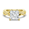 Twist Band Princess Cut Moissanite Ring Set with Matching Wedding Band