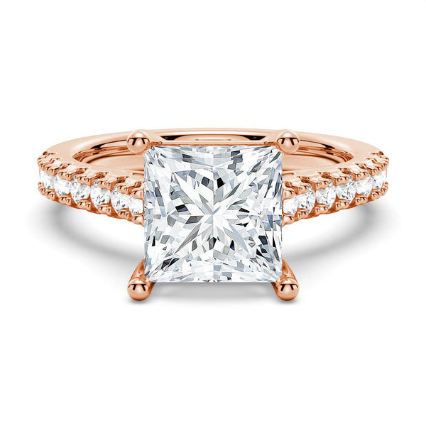 Princess Cut Pavé Moissanite Engagement Ring