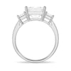 Three Stone Princess Shaped Moissanite Engagement Ring