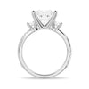 Twisted Band Princess CutThree Stone Moissanite Engagement Ring