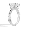 Twist Princess Cut Moissanite Couple's Ring Set with Men's Wedding Band