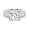 Unique Cinderella Staircase Princess Cut Moissanite Couple's Ring Set with Men's Wedding Band