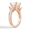 Princess Shaped Three Stone Moissanite Engagement Ring