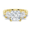 Princess Shaped Three Stone Moissanite Engagement Ring