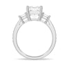 Emerald Shaped Three Stone Engagement Ring