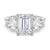 Emerald Shaped Three Stone Engagement Ring