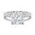 French Pavé Cushion Cut Moissanite Engagement Ring