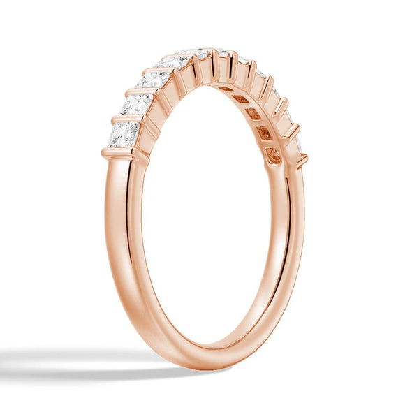 Twist Princess Cut Moissanite Couple's Ring Set with Men's Wedding Band