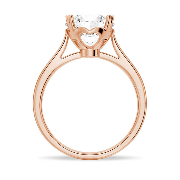 Secret Solitaire Round Moissanite Engagement Ring