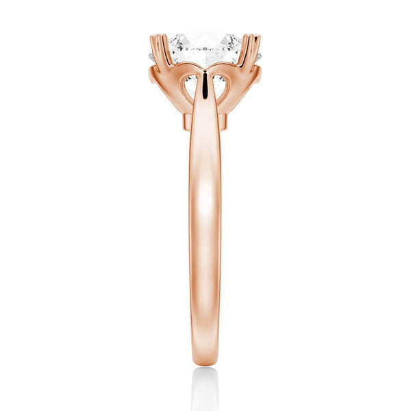 Secret Solitaire Round Moissanite Engagement Ring