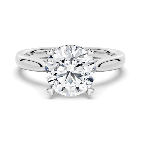 Secret Solitaire Round Moissanite Engagement Ring