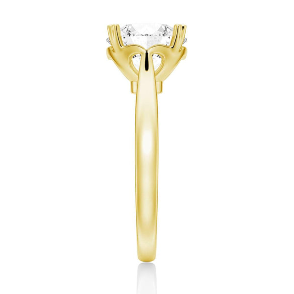 Secret Solitaire Round Moissanite Engagement Ring