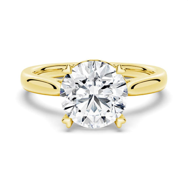 Secret Solitaire Round Moissanite Engagement Ring