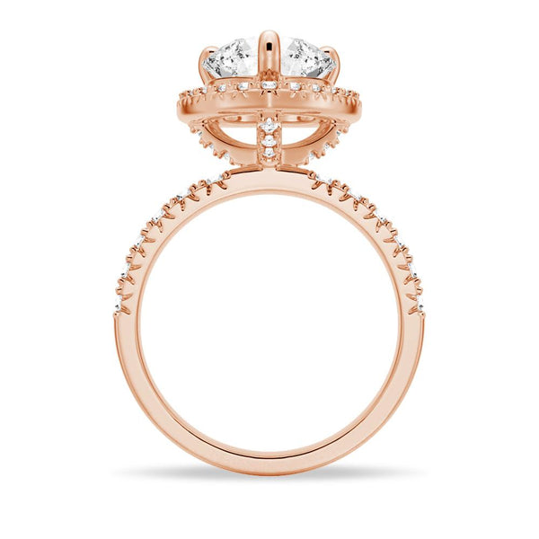 Brilliant Heart Moissanite Halo Engagement Ring