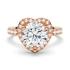 Brilliant Heart Moissanite Halo Engagement Ring