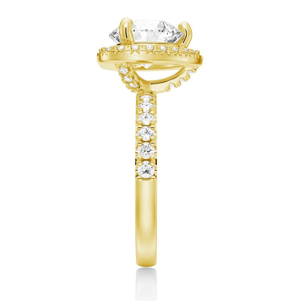 Brilliant Heart Moissanite Halo Engagement Ring