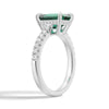 3 CT. Side Stone Lab Grown Emerald Engagement Ring With Hidden Halo