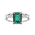 3 CT. Side Stone Lab Grown Emerald Engagement Ring With Hidden Halo