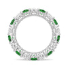 6.6 CT. Lab Grown White Sapphire withGreen Emerald Gemstone Band