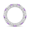 6.6 CT. Lab Grown White Sapphire with PurpleAmethystGemstone Band