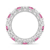 6.6 CT. Lab Grown White Sapphire withPink Tourmaline Gemstone Band