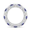 6.6 CT. Lab Grown White Sapphire withBlue Sapphire Gemstone Band