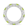 6.6 CT. Lab Grown White Sapphire with Green Peridot Gemstone Band